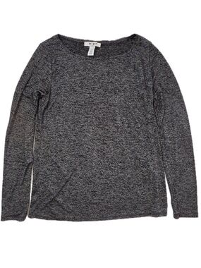 White House Black Market Shirt Womens S Gray Basic Scoop Neck Long Sleeve Jersey